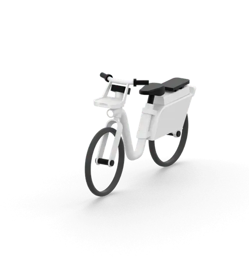 White label bicycle with a cargo module representing fleet options for bike sharing